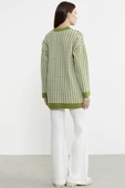 Kazayağı Motif Oversize Triko Ceket - Yeşil thumbnail 6