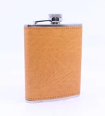 Turuncu Deri Kaplama Cep Matarası/Flask 8 OZ thumbnail 2