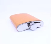 Turuncu Deri Kaplama Cep Matarası/Flask 8 OZ thumbnail 6