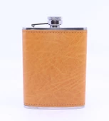 Turuncu Deri Kaplama Cep Matarası/Flask 8 OZ thumbnail 1