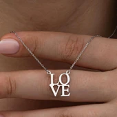 Love Yazılı 925 Gümüş Kolye thumbnail 5