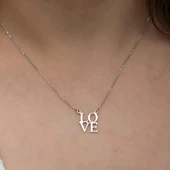 Love Yazılı 925 Gümüş Kolye thumbnail 2