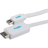 Mini Displaypot To HDMI Kablo 3 Metre Beyaz thumbnail 1