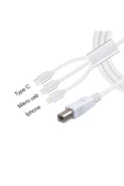 Pmr 3 İn 1 Type C-Lightning- Micro Usb To Type B Printer Kablosu thumbnail 2