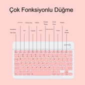 Kablosuz Klavye Ve Mouse Seti Bluetoothlu Şarj Edilebilir Windows İos Android Telefon Tablet Uyumlu thumbnail 3