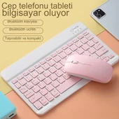 Kablosuz Klavye Ve Mouse Seti Bluetoothlu Şarj Edilebilir Windows İos Android Telefon Tablet Uyumlu thumbnail 2