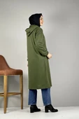 Kapşonlu Tesettür Kap Haki thumbnail 5