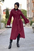 Kaşe Kaban Bordo thumbnail 4