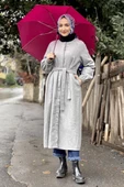 Düğmeli Kaşe Kap Gri thumbnail 1