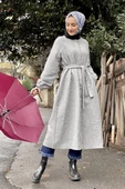 Düğmeli Kaşe Kap Gri thumbnail 2