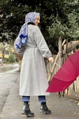Düğmeli Kaşe Kap Gri thumbnail 5