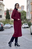 Kaşe Kaban Bordo thumbnail 5