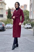 Kaşe Kaban Bordo thumbnail 3