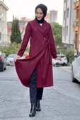 Kaşe Kaban Bordo thumbnail 1