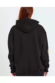 Baskılı Kapüşonlu Sweatshirt - Siyah thumbnail 3