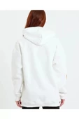 Baskılı Kapüşonlu Sweatshirt - Beyaz thumbnail 4