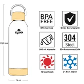Igloo Hydrate Pro Termos 500ml-BEYAZ thumbnail 8