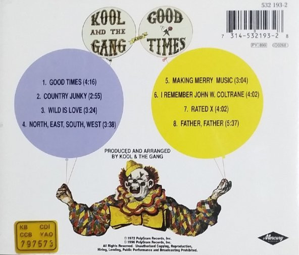 KOOL AND THE GANG - GOOD TIMES (CD) (1996) - Resim 2