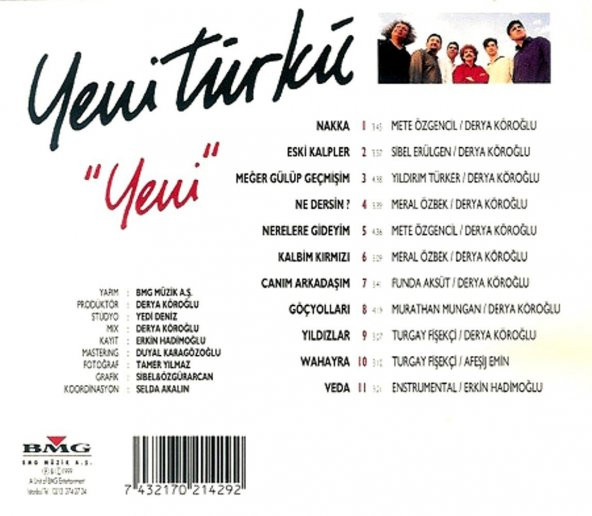 YENİTÜRKÜ - YENİ (CD)(1999) - Resim 2