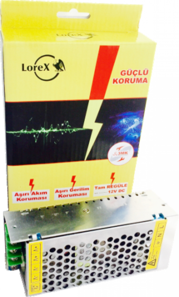 LOREX LR-GUCSW10 12V 10A Metal Kasa Kamera LED Adaptörü ürün görseli 1