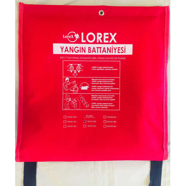 Lorex LR-FB1518C Çantalı Yangın Battaniyesi 150cm x 180cm ürün görseli 1