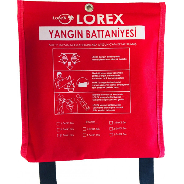 LOREX LR-FB1010C Çantalı Yangın Battaniyesi (100cm x 100cm) ürün görseli 1