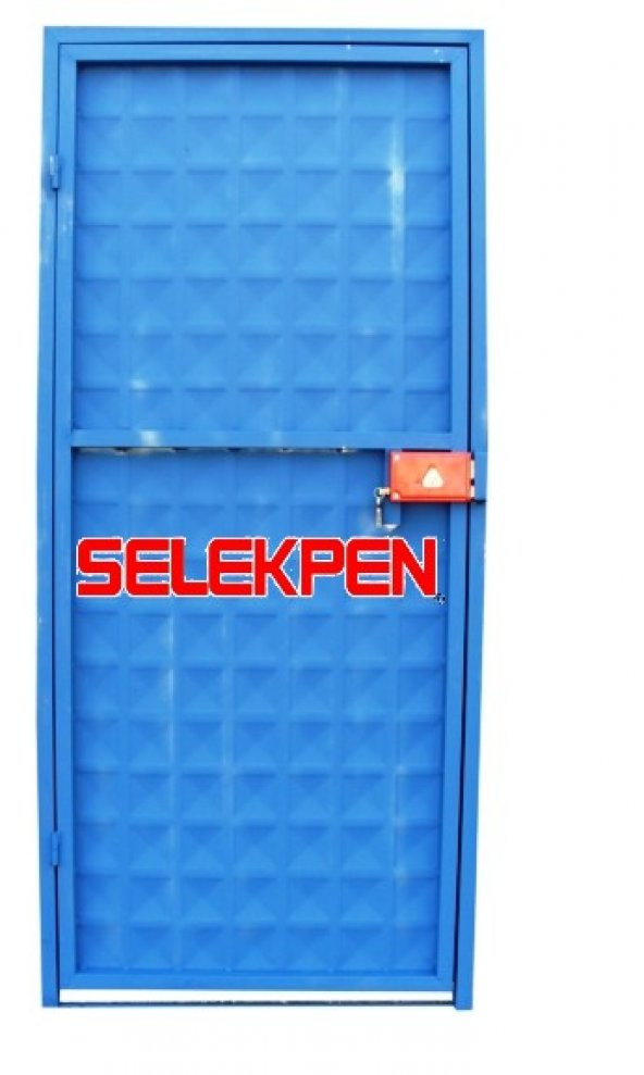 80X190 MAVİ DOLU DEMİR KAPI - Resim 2
