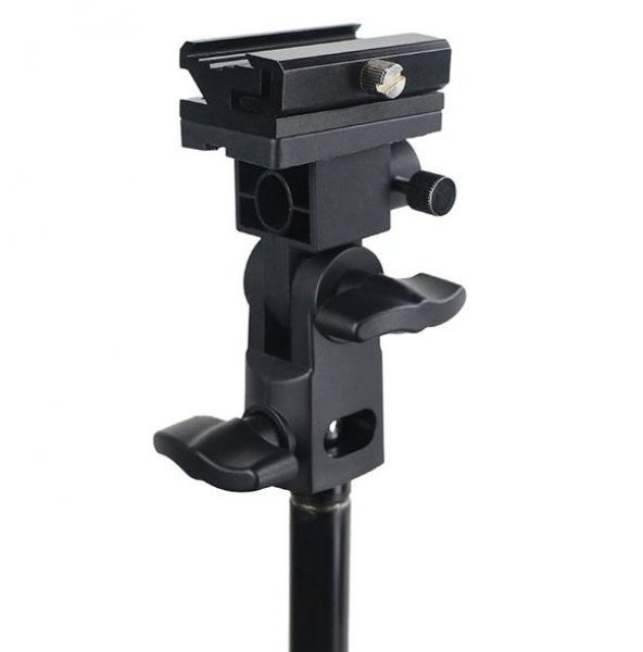 Flash Shoe Umbrella Holder Swivel Light Stand - Resim 7