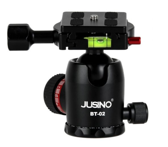 JUSINO BT-02 Profesyonel Tripod Kafası Aluminyum Siyah ürün görseli 1