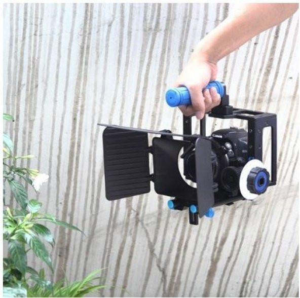 DSLR için Camera Cage + Follow Focus + Matte Box - Resim 8