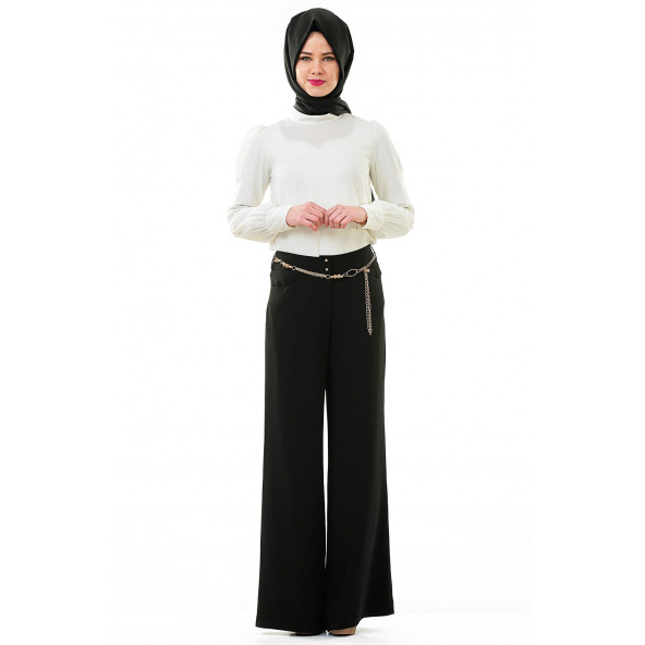 BAYAN BOL PANTALON ABİYE 1694 SİYAH SORALLİNE ürün görseli 1