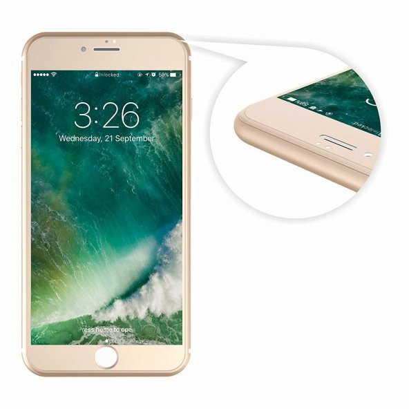 Bufalo iPhone 6-6s Cam Ekran Koruyucu Gold ürün görseli 1