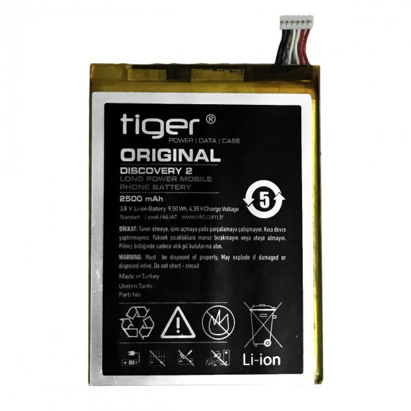 Tiger General Mobile Discovery 2 Batarya 2500 mAh (Dahili) ürün görseli 1