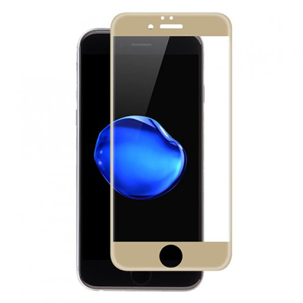 Bufalo iPhone 7 Plus/8 Plus Kavisli 4D Cam Ekran Koruyucu Gold ürün görseli 1