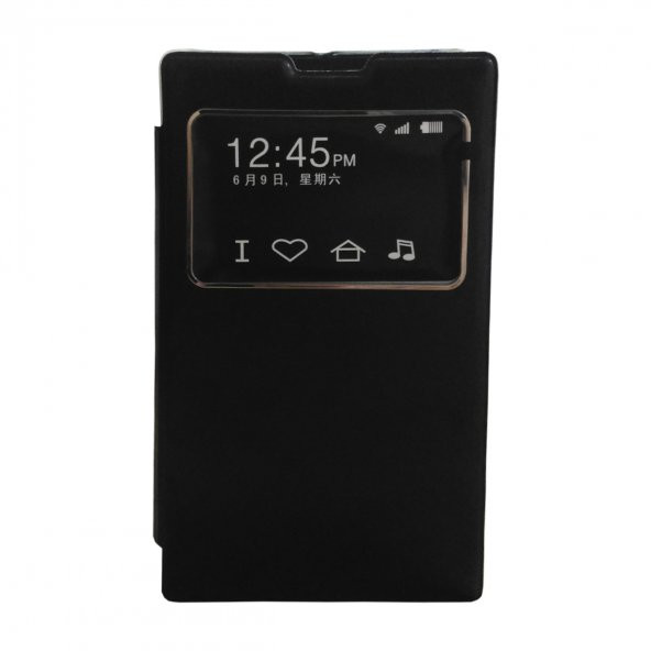 Nokia Lumia XL Yan Kapaklı Tiger Pad Kılıf Siyah ürün görseli 1