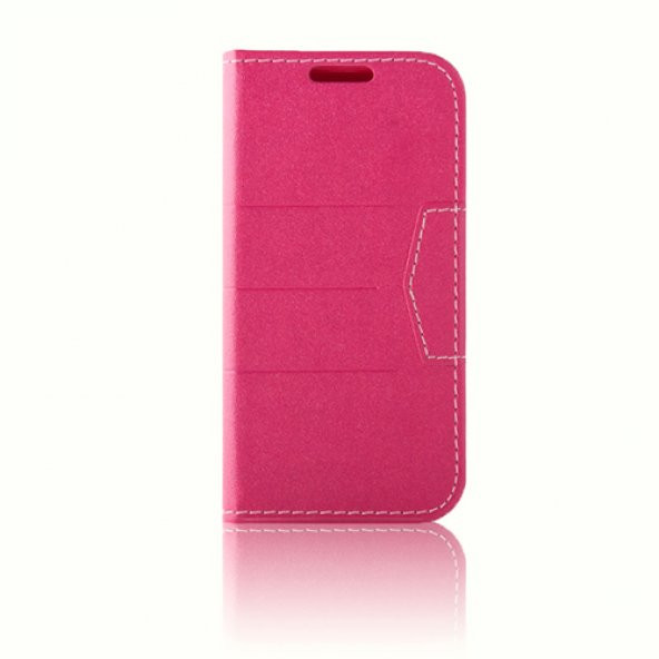 Samsung Galaxy S4 Mini (I9190) Dikişli ve Gizli Mıknatıslı Tiger Kılıf Pembe ürün görseli 1