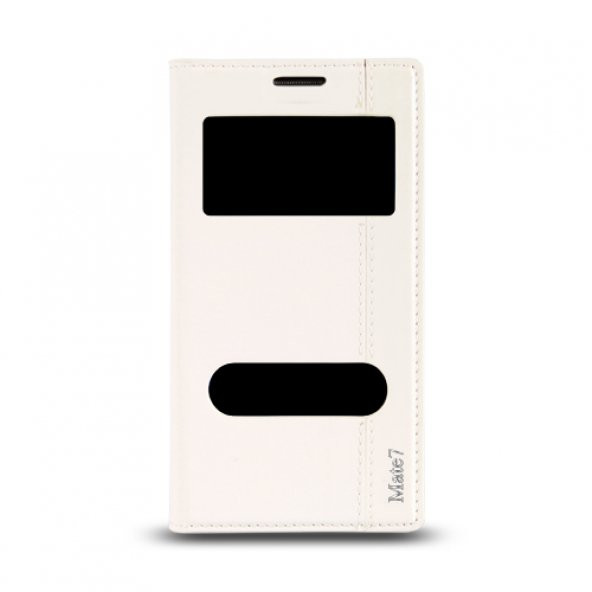 Huawei Ascend Mate 7 Gizli Mıknatıslı Pencereli Magnum Kılıf Beyaz ürün görseli 1