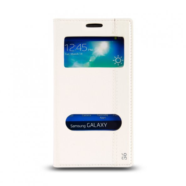 Samsung Galaxy S6 (G920) Gizli Mıknatıslı Pencereli Magnum Kılıf Beyaz ürün görseli 1