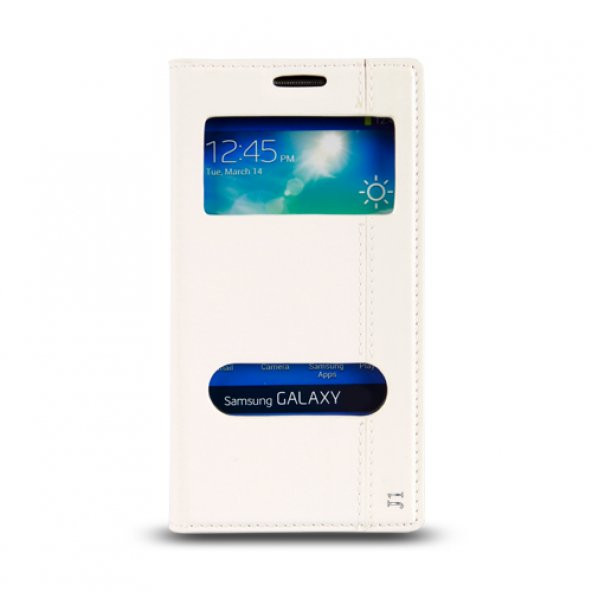 Samsung Galaxy J1 (J100) Gizli Mıknatıslı Pencereli Magnum Kılıf Beyaz ürün görseli 1
