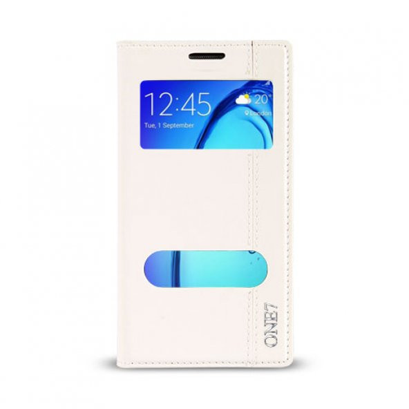 Samsung Galaxy On7 (G600) Gizli Mıknatıslı Pencereli Magnum Kılıf Beyaz ürün görseli 1