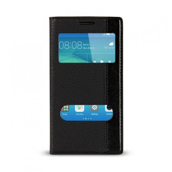 Huawei GT3 Gizli Mıknatıslı Pencereli Magnum Kılıf Siyah ürün görseli 1