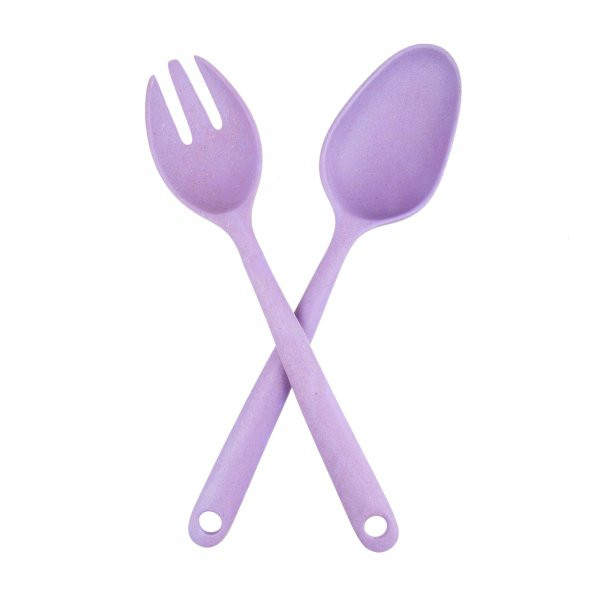 HK50009BFP BAMBU MOR SALATA KAŞIK SETİ 25X2X4CM ürün görseli 1