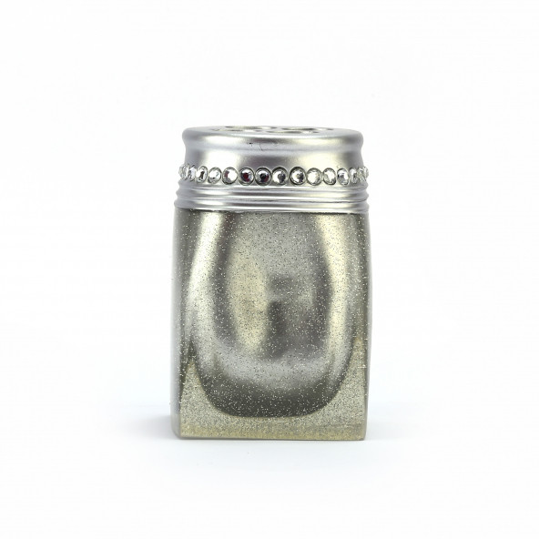 PL-9270-TBHSL DİŞ FIRÇALIK KRİSTAL TAŞLI GÜMÜŞ POLİRESİN 7X7X10CM ürün görseli 1