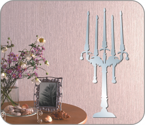 JM08030 AYNALI DUVAR SÜSÜ  ŞAMDAN ŞEKİLLİ 35X20X0''6CM ürün görseli 1