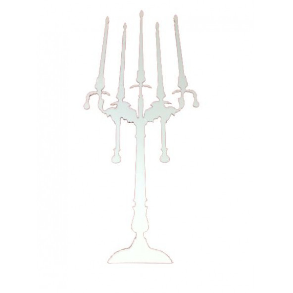 JM08030 AYNALI DUVAR SÜSÜ  ŞAMDAN ŞEKİLLİ 35X20X0''6CM - Resim 4