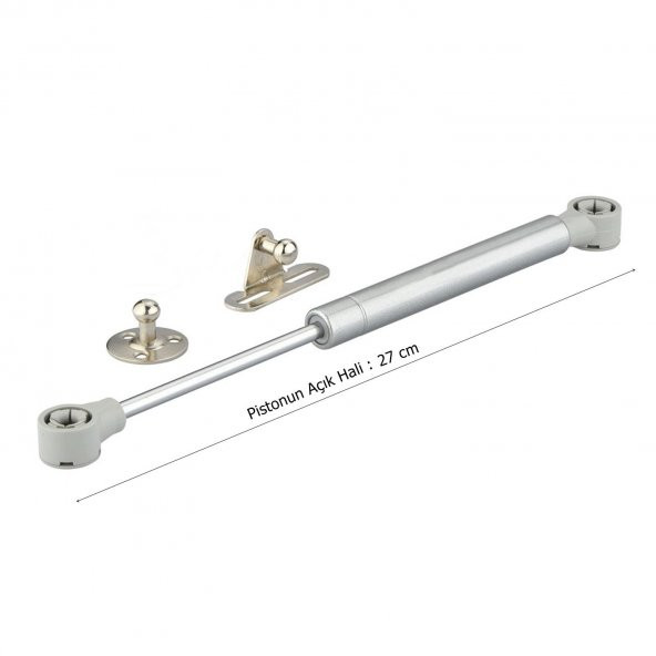 Gazlı Amortisör Piston 100 N Kalkar Dolap Kapakları için 27 cm Gri - Resim 2
