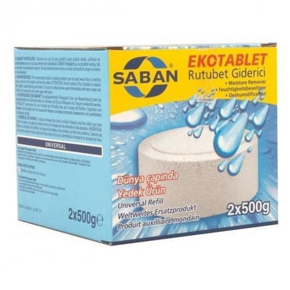 Saban Nem Alıcı Yedek Tablet 2 Adet 500 gr Naturel ( Kokusuz ) ürün görseli 1