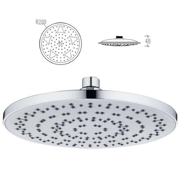 Tema Tondo Banyo Tepe Duş Başlığı Başlık Kireç Kırıcılı Sistem ürün görseli 1