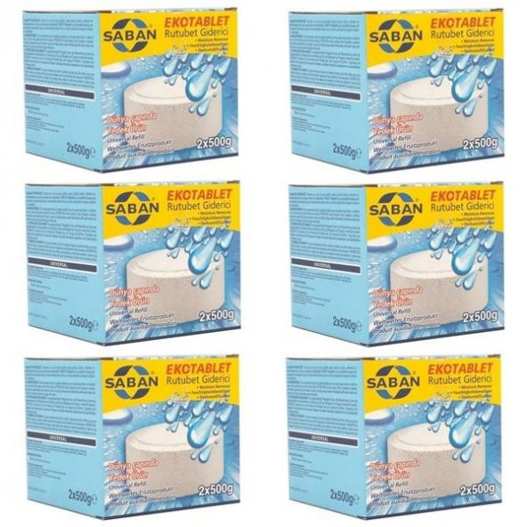 Saban Nem Alıcı Rutubet Giderici Yedek Tablet 12 Adet 500 gr Naturel ürün görseli 1