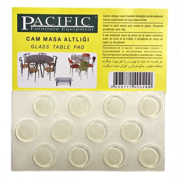 Pacific Cam Masa Altlığı Cam Tutucu Silikon Çap : 18 mm Şeffaf ürün görseli 1